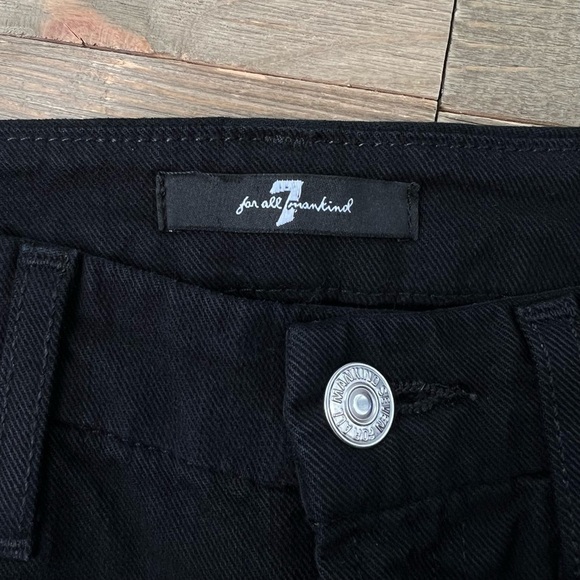 7FAM Timeless Ankle Straight Leg Distressed Raw Hem Jeans - Picture 7 of 8